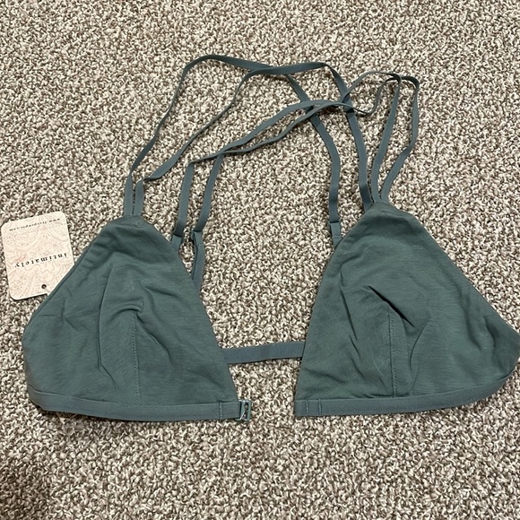 NWT Free People Perfect Pima Bralette XS Bra, X Back, Adjustable Straps, Teal - Picture 5 of 5